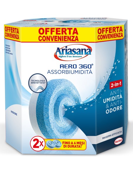 Ariasana Tab Assorbi Umidità Aero 360 - Bipack Inodore