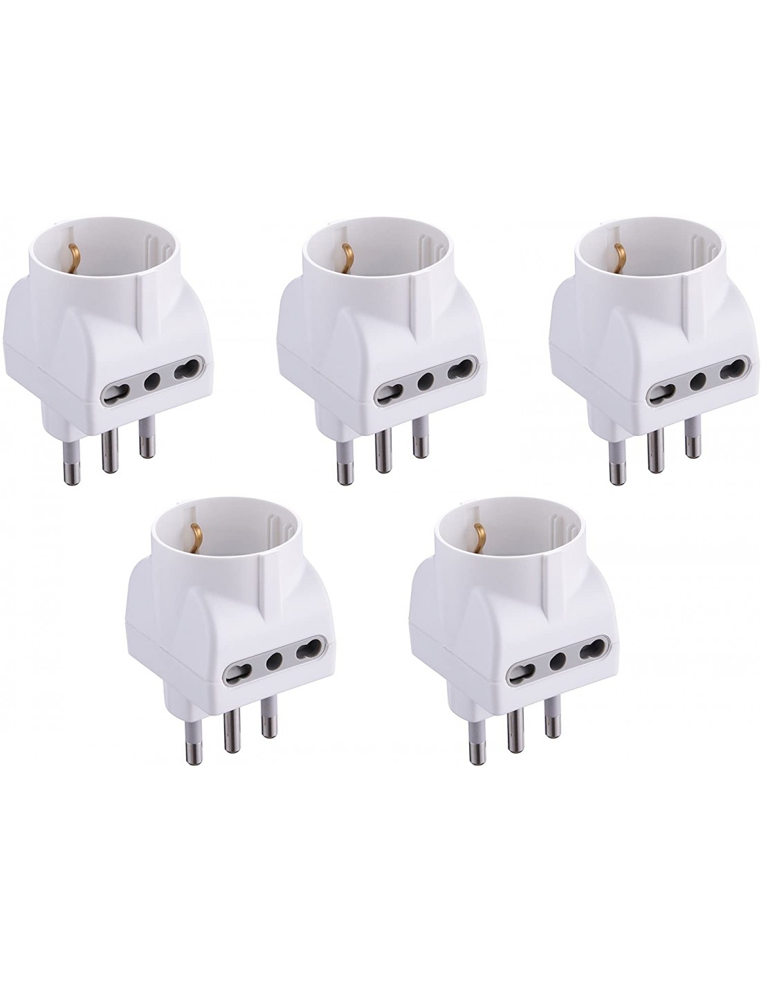 Electraline Spina Tedesca Multipresa Tripla Con Adattatore Pack 5pz