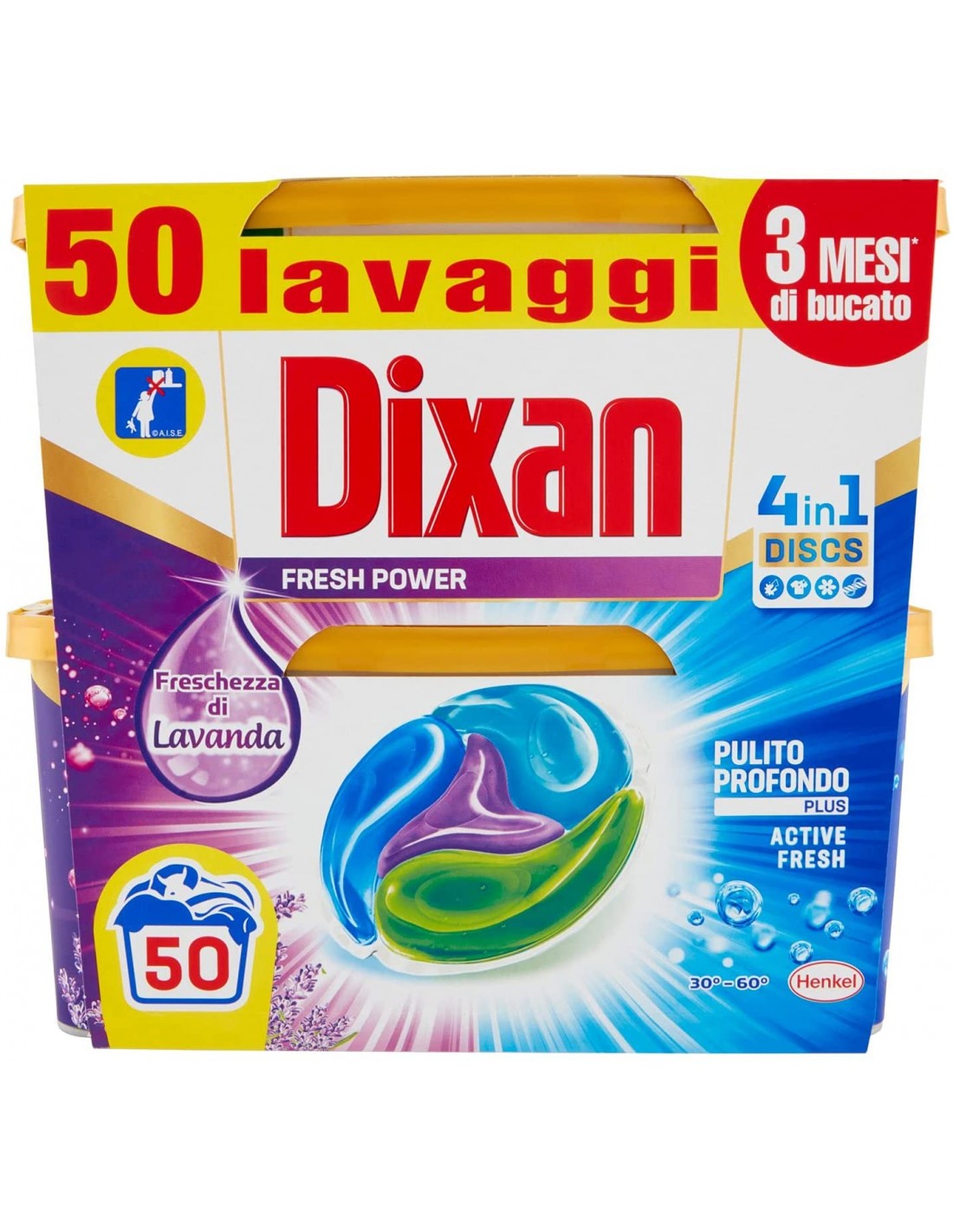 Dixan Offerta Promo Dixan Discs 4 in 1 Active Fresh Lavanda - 50 Lavaggi