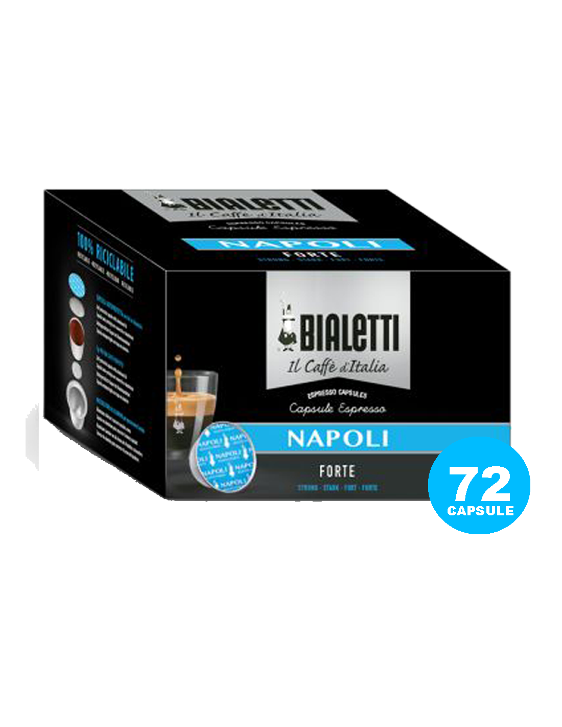 Bialetti Caffè d'Italia Napoli Gusto Forte 72 Capsule Originali