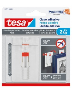 Tesa Chiodo Gancio adesivo regolabile x carta da parati e intonaco 2kg  77777-00001